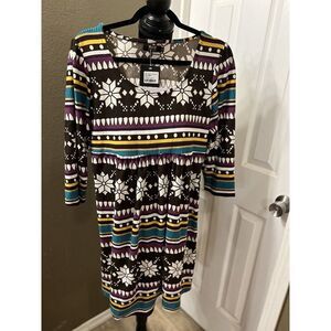 NWT R&B COLLECTION SCOOP NECK 3/4 SLEEVE SOFT STRETCHY‎ DRESS SIZE XL